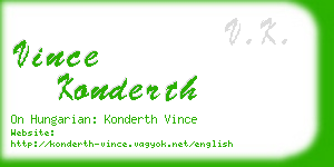 vince konderth business card